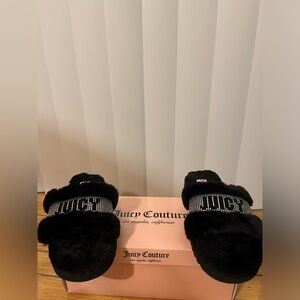 Juicy Couture Fuzzy Rhinestones Slides